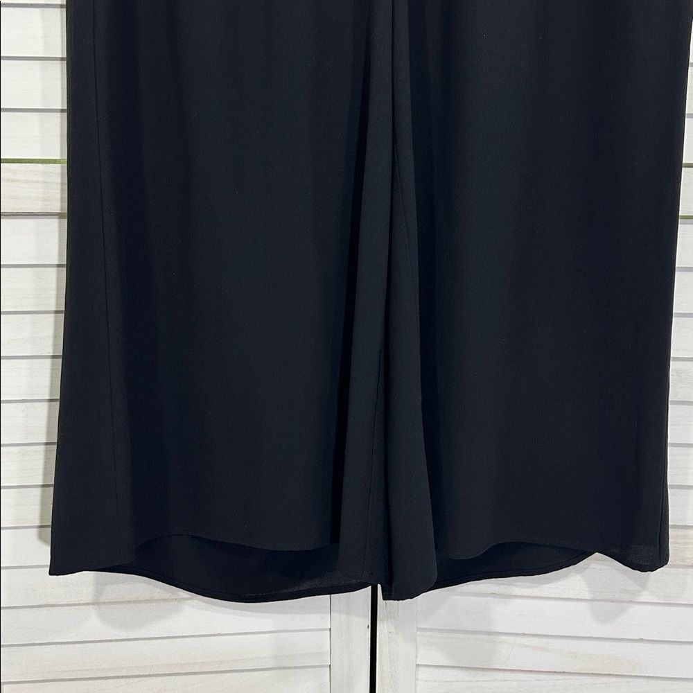 Eileen Fisher Georgette Silk Culottes Large NWOT Black Crepe - Picture 4 of 9